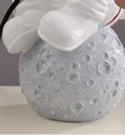 Image of Lunar Astronaut Resin Bedside Table Lamp for Kids' Room Desk Lamp- Warm White (Bulb Included)|Rest Pose