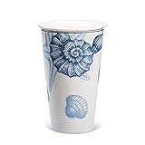 Minh Long I Classic Print Porcelain Drinking Tumbler with Secure Gasket Lid 16 Oz, Hot Cold Drink...