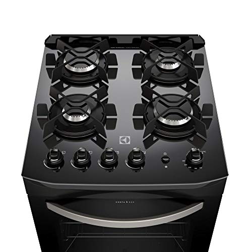 FOGAO ELECTROLUX 4 BOCAS DE PISO MESA DE VIDRO COR PRETO FOG 4Q 1C BIVOLT (52GP)