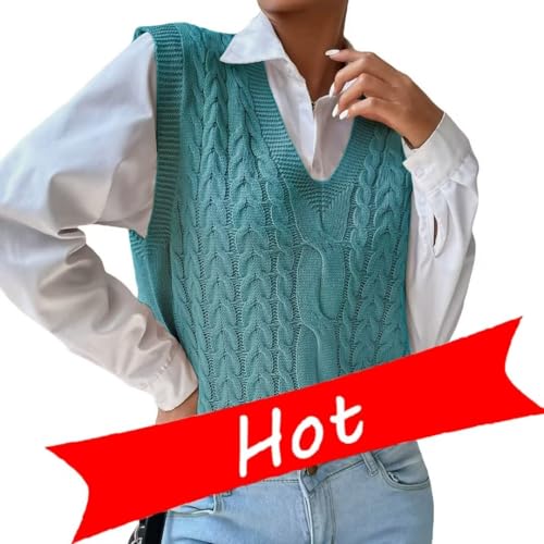Image of Womens Sweater Vest Sleeveless Cotton Casual V Neck Pullover