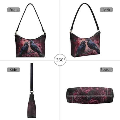 Image of Handbag for Women Leather Underam Shoulder Bag with Zipper Fashion Work Purse Waterproof Travel Wallet