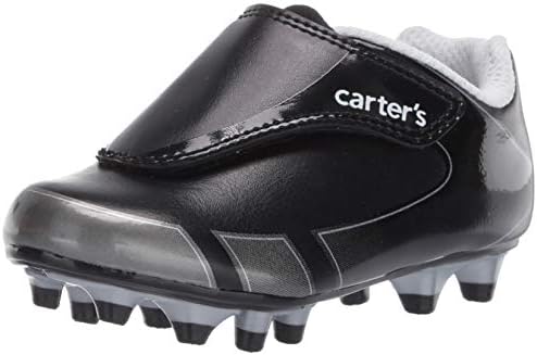 Carter's Boy's Fica Hook and Loop Sports Cleat Sneaker, Black, 9 Toddler