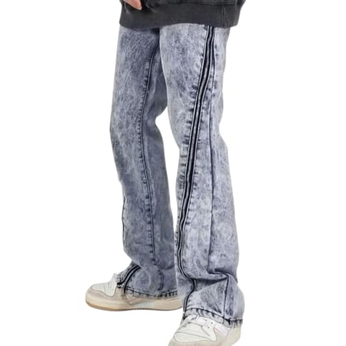 jupkem Baggy Jeans for Men Korean Fashion Pants Y2k Aesthetic Mid Rise Wide Leg Jean Y2k Goth 90s Vintage Streetwear Clothes