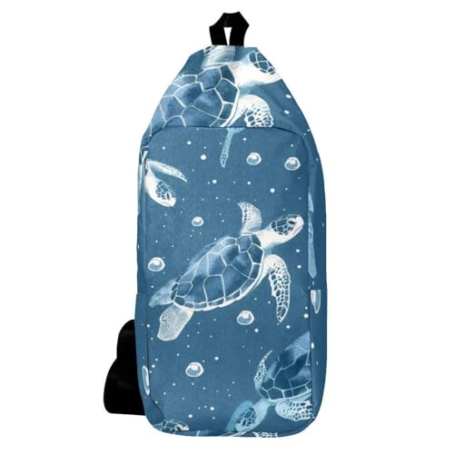 Sac à dos à bandoulière tortue marine 16x36.5cm au design multicolore