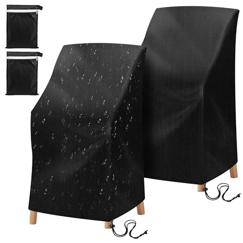 Yokuni Ce Lot de 2 Housse Fauteuil Jardin est fabriqué en Tissu Oxford résistant, imperméable et résistant aux UV, et Convient aux balcons et aux Jardins