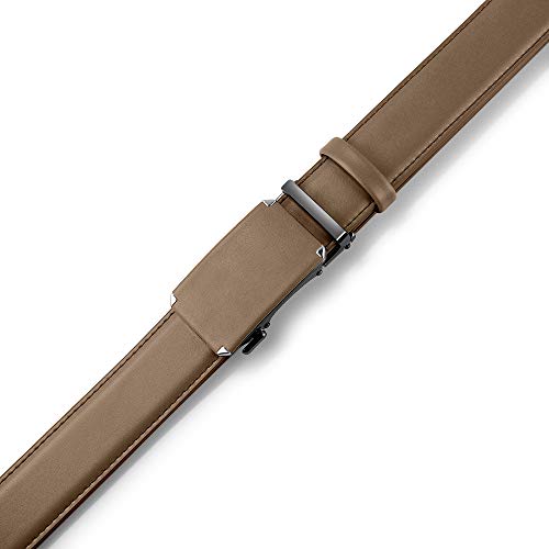 Image of DOOPAI Men's 2 Pack Ratchet Dress Belt - Adjustable 1 3 /8 inch Genuine Leather, Size Length Can Be Cut, With Gift Box