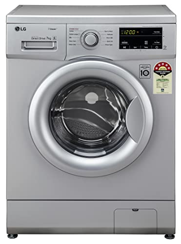 LG 7 Kg 5 Star Inverter Fully-Automatic Front Loading Washing Machine (FHM1207SDL, Silver, 6 Motion Direct Drive)
