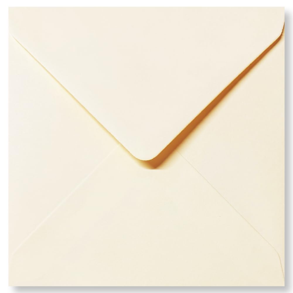 Cards & Crafts Square Envelopes - 13x13cm - 110g/sm (100, Cream)
