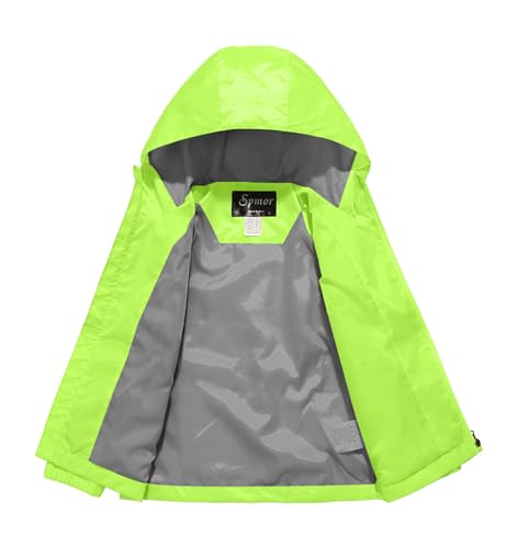 Image of Boys Girls Rain Jackets Lightweight Waterproof Hooded Raincoat Lined Windbreakers for Kids