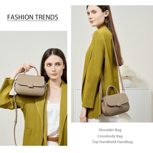 Genuine Leather Shoulder Bag, Mini Top Handle Handbag, Crossbody Bag for Women, Small Satchel Pouch4
