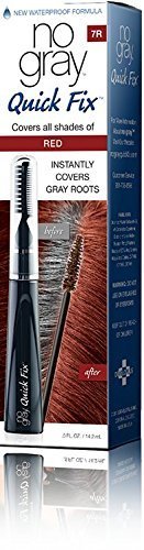 No Gray Quick Fix, Red, Instantly Hide Gray Roots, Easy to Use 3 Comb Applicator, Compact & Travel Friendly