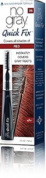 No Gray Quick Fix, Red, Instantly Hide Gray Roots, Easy to Use 3 Comb Applicator, Compact & Travel Friendly