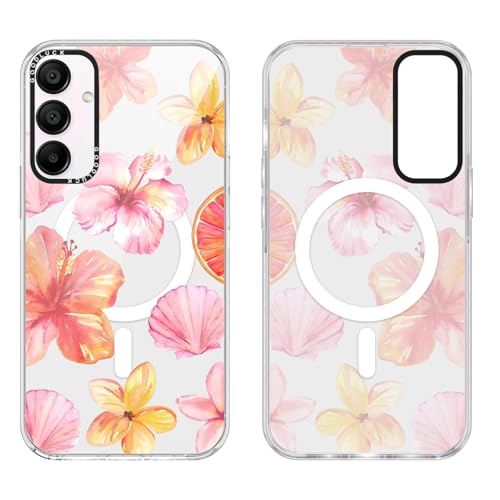 Coque magnétique Samsung A16 5G finition esthétique fleur d'été