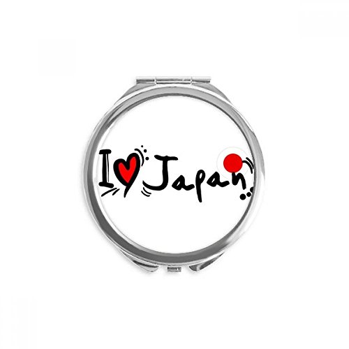 Miroir maquillage J'aime le Japon drapeau cœur pour exprimer votre passion au quotidien