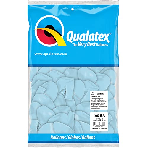 Image of Qualatex 11 inch Pearl Light Blue Balloons (100ct) by Pioneer Balloon Company