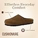 CUSHIONAIRE Lute Genuine Suede Leather Clogs for Women Indoor and Outdoor – Comfortable Slip On Womens Clogs with Cushioned Footbed, Brown 8