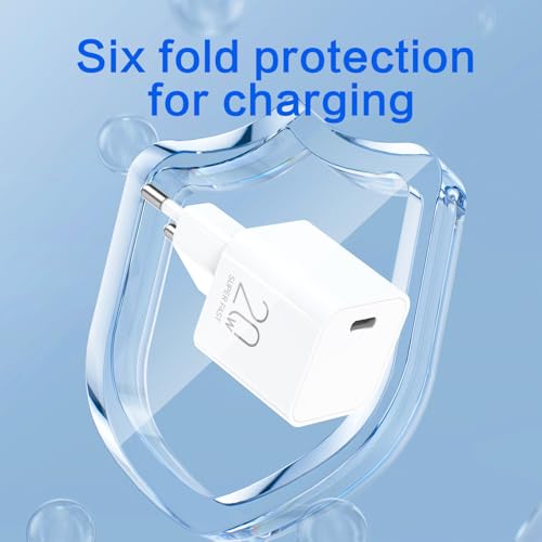 iPhone Ladegerät, 20W USB C Ladegerät für iPhone 17 16 15 14 13 12 11, Power Adapter USB C Stecker Ladestecker Schnellladegerät USB c Netzteil für iPhone 16 15 14 13 12