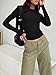 Trendy Queen Long Sleeve Shirts for Women Basic Spring Crop Tops Tight Slim Fit Cute Going Out New Year Outfits Teen Girls Fall Winter Y2k Clothes 2024 Black
