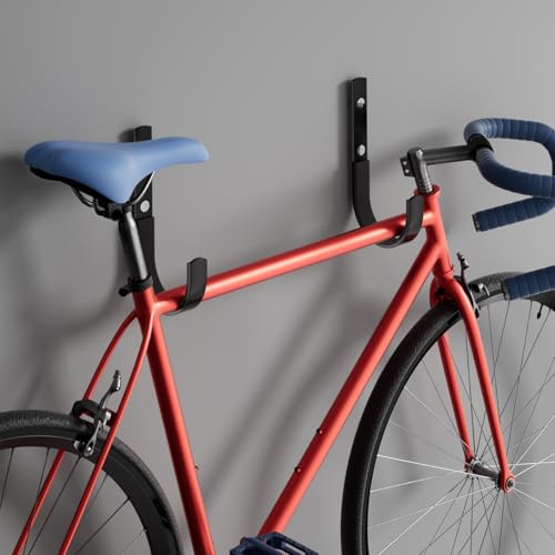 KARLOR Wandhalterung für Fahrrad, 2 Stück Metallhaken Aufbewahrungshaken Wandmontage Display Halter Lochplattenhaken Ausstellungsständer Für Fahrrrad Werkzeug mit Schrauben