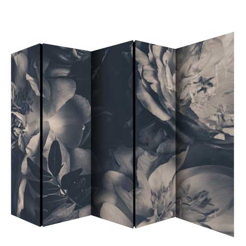 Room-Divider-Screen-3-Panels-Abstract-Black-and-Gray-Floral-Design Room Divider Screen 3 Panels Abstract Black and Gray Floral Design
