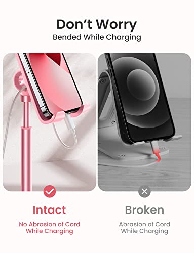Image of LISEN Phone Stand for Desk, iPhone Holder for Desk Offices Accessories | Vanity Decor, Pink Gifts Gadgets, iPhone Holder, Pink Bathroom Dorm Room Living office Essentials Decor, iphone stand
