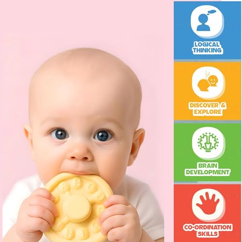 Image of ToyBharat Ring-A-Roos is a Soft, Colourful Stacker Toy with a Lion top, Designed for Babies and Toddlers. BPA-Free and chewable, it Supports Sensory Learning, and Safe Teething Fun.