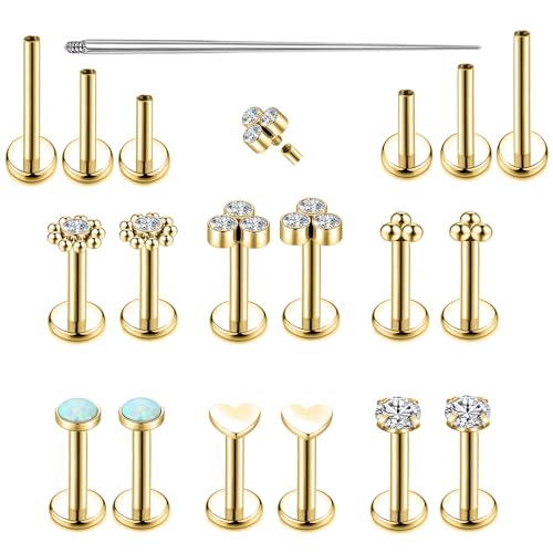 Yjbglrygf 18G Monroe Lip Piercing Jewelry Labret Studs Tragus Hoop