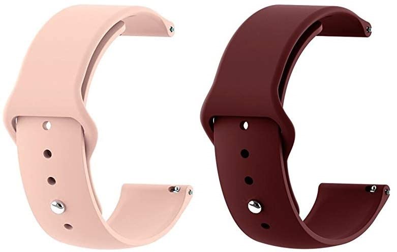 Techmount 22mm Soft Silicone Strap for Compatible with Galaxy Watch 46mm/Gear S3 Frontier/Classic, Amazfit Pace/Stratos/GTR 47MM (WINE-BABY PINK, 22MM SMARTWATCH STRAP) (B0B6WH4D6G) Amazon Price History, Amazon Price Tracker