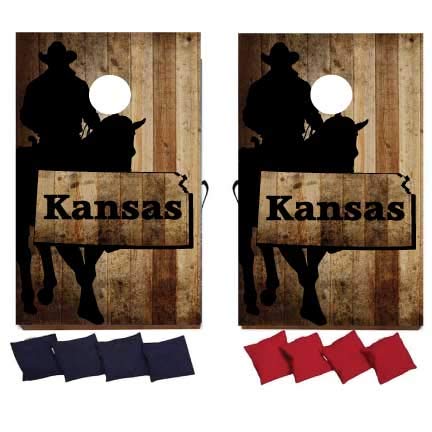VictoryStore Cornhole Games - State of Kansas Cornhole Bag Toss Game - Kansas Bag Toss