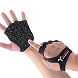 FITNESS FORCE Workout Gloves for Men & Women Partial Weight Lifting Gloves Non-Slip Gym Grip for Weight Lifting Calluses Guard Fingerless Exercise Gloves with Full Palm Protection (Black, Medium)