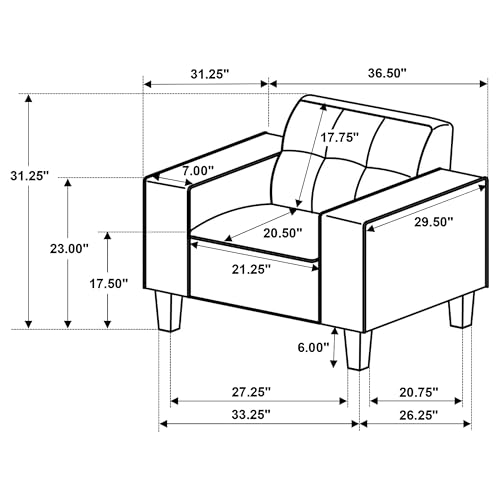 Sillón con tapizado suave y línea moderna gris miniatura 3