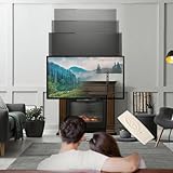 Motorized Fireplace TV Wall Mount, Remote Control Electric Pull Down Mantel Mounting Bracket for 32 to 65 in, Fireplace TV Mount Up to 88 lbs,Height Adjustable,Max VESA 600 x 600mm