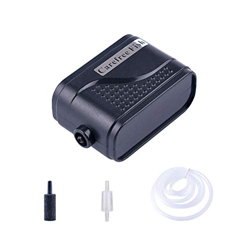 Carefree Fish Aquarium Air Pump 2W Super Quiet and Power Fish Tank Bubbler Bubble Stone Accessories