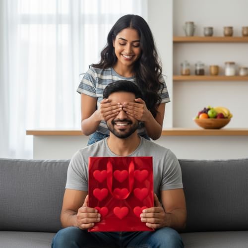 Image of Prettykrafts Premium Red Heart Gift Bag | Pack of 1 | 25x20x10 cm | Large Size | Reusable & Eco-Friendly Paper Bags for Gifting, Parties, Return Gifts, Shopping and Special Occasions