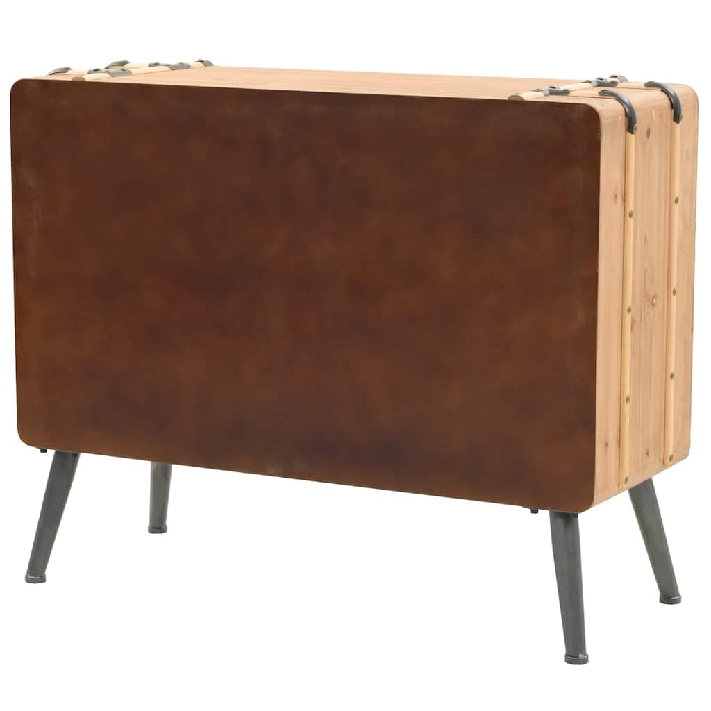 Komoda z szufladami z litego drewna jodłowego, 91 x 35 x 73 cm, z 6 szufladami, styl vintage, walizka, miejsce do przechowywania, szafa do salonu, sypialni, szafka wielofunkcyjna