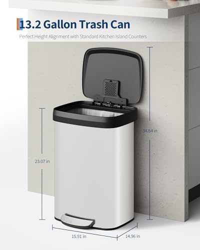 Caneca de Basura Metálica Takywep 13 Gallon con Tapa miniatura 5