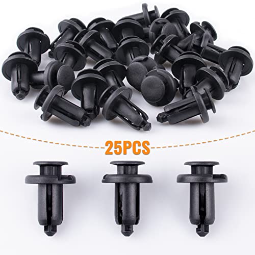 25Pcs 10Mm Hole Front Rear Bumper Push Type Retainer Rivet Clips Compatible With Acura Honda 91503-Sz5-003, Black #TOP2