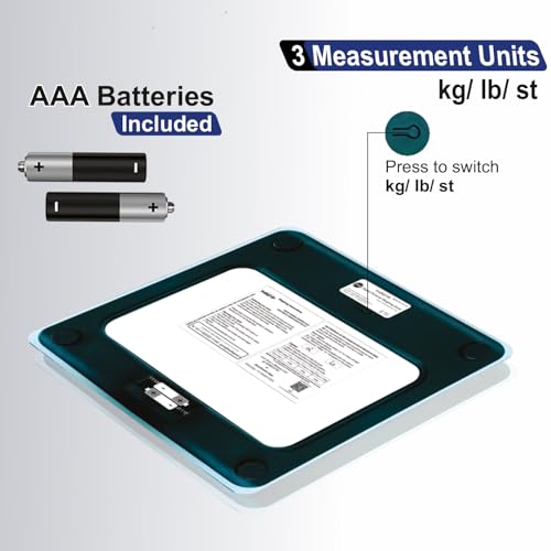 Image of Healthgenie Weight Machine for Body Weight Thick Tempered Glass LCD Display With 3 Years Warranty Weighing Scale Dawn Street