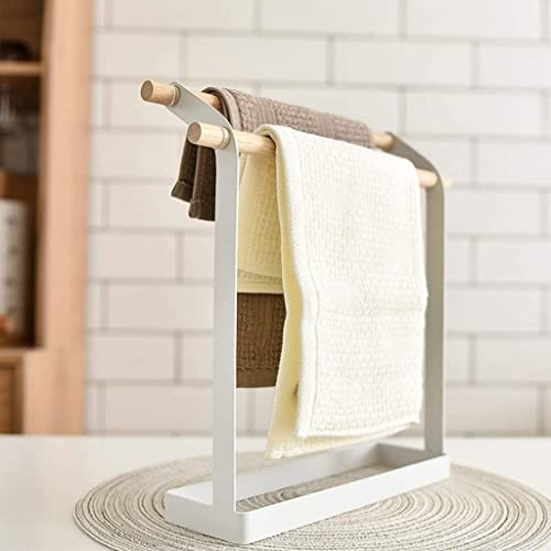Image of ARHAT ORGANIZERS Foldable Hand Towel Stand | Towel Holder for Washbasin & Kitchen | Hand Towel Holder for Bathroom, Countertop & Vanity | 3 Towel Drying Stand, Napkin Stand (White, 2-Tier)