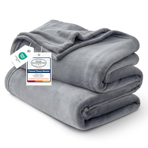 Bedsure GentleSoft Fleece King Size Blankets for Bed Grey - Soft Lightweight Plush Cozy Fuzzy Luxury Warm Winter Blanket Microfiber, Room Home Decor Gifts for Women and Men, 108x90 inches