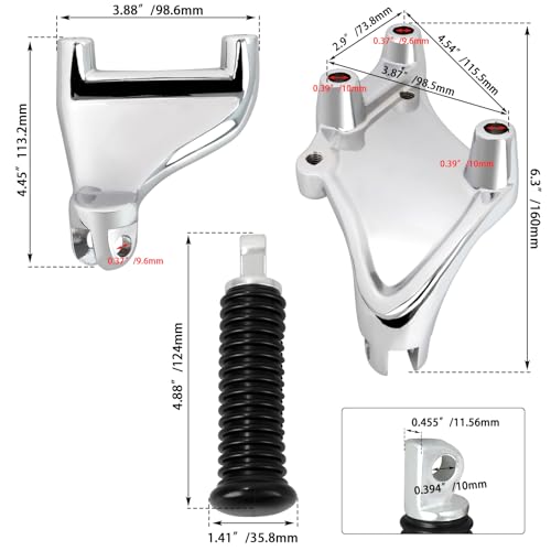 Image of Passenger Footpeg w /Mount Kit,Rear Passenger Footrests Pedal w /Mount Kit for Harley Sportster Forty-Eight 48 Seventy-Two 72 883 1200 2014-2022,Chrome