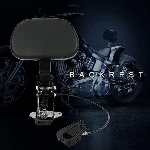 Black Adjustable Driver Backrest Kit,Back rest Pad w/Heavy Duty Mount for HarleyTouring Road King Electra Glide CVO 2009-2019