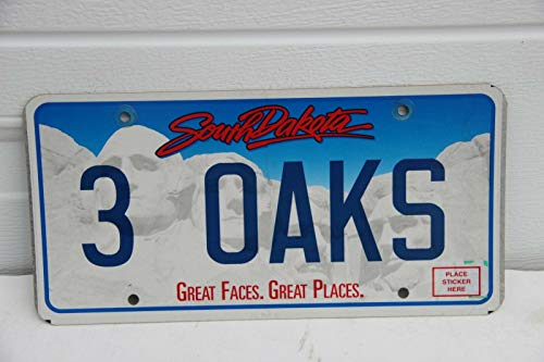 TammieLove Plaque d'immatriculation personnalisée 3 chênes 6 x 12 Pouces Dakota du Sud