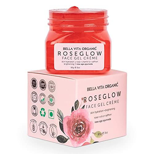 Forten Bella Vita Organic Rose Gel Cream for Glowing Skin for Women & Men, Suitable for Oily, Normal & Dry Skin, Brighten, Detan & Hydrate, 85 gm