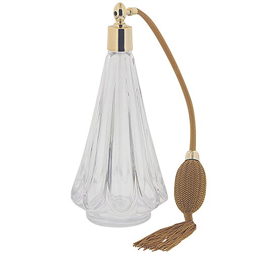 Glas-Flacon, Tisch-Zerstäuber für Parfüm mit Quaste Ballpumpe, Kosmetex Pumpzerstäuber f. Raumduft, Körperspray 265 ml