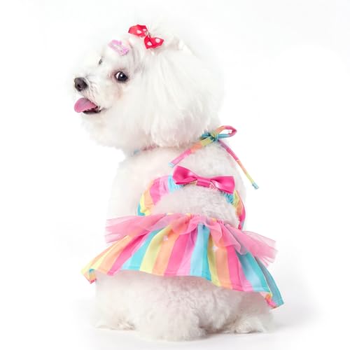 Image of CuteBone One Piece Dog Bikini Swimsuit Dress - Puppy Bathing Suit Costume for Small Dogs - Comfortable & Stylish Pet Clothes for Summer Pool, Beach & Play LTDB09XS