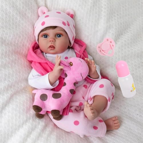 TERTYRES Reborn Baby Puppen 22 Zoll 55cm Lebensecht Weiches Vinylsilikon Baumwolle Körper Wie Echt Babypuppe Echte Neugeborene Berühren Realistisch Baby Mädchen – Bild 3
