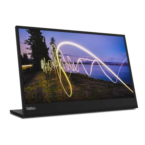 Image of Lenovo ThinkVision M15 15.6 inch Full HD WLED LCD Monitor - 16:9 - Raven Black