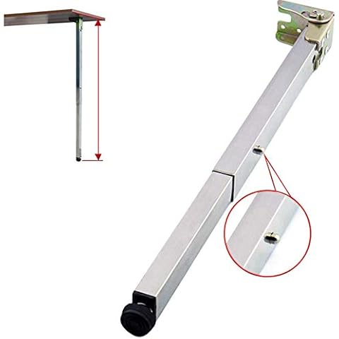 LLPEIJIE026 1 Pack Stainless Furniture Legs,Foldable Lifting Table Legs,Stainless Steel Telescopic Bar Table Support Feet,Height 50-130cm,Adjustable Protective Base,With Screws(60cm) Cover