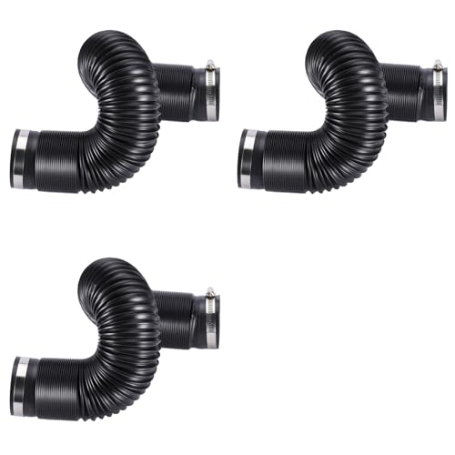 HWIREUIGT 3X Tubo de Entrada de Manguera de Admisión de Aire Frío para Motor de Automóvil Flexible Universal con Conector